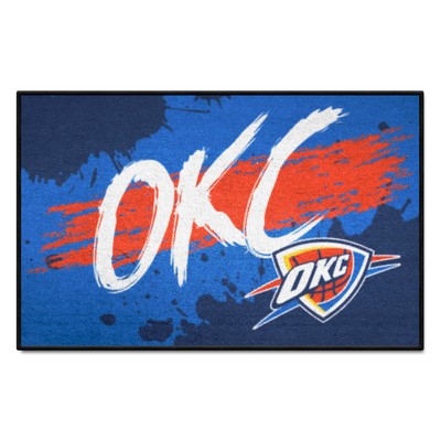 Fan Mats  LLC Oklahoma City Thunder Starter Mat Slogan Blue