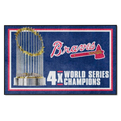 Fan Mats  LLC Atlanta Braves 4x6 Rug Dynasty Blue