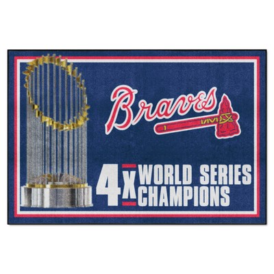 Fan Mats  LLC Atlanta Braves 5x8 Rug Dynasty Blue