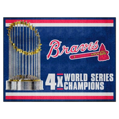 Fan Mats  LLC Atlanta Braves 8x10 Rug Dynasty Blue