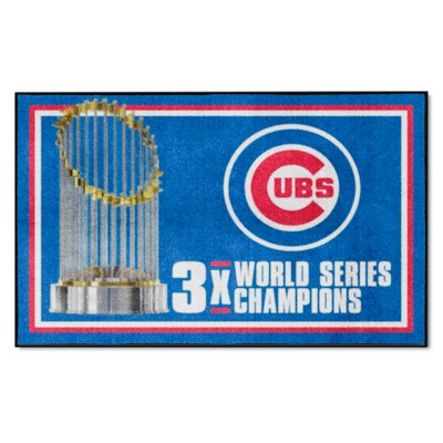 Fan Mats  LLC Chicago Cubs 4x6 Rug Dynasty Blue