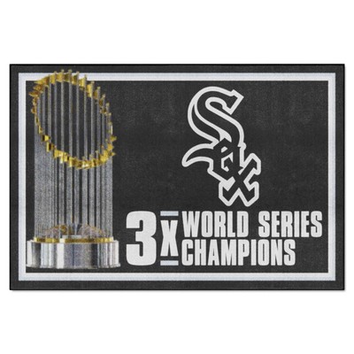 Fan Mats  LLC Chicago White Sox 5x8 Rug Dynasty Black