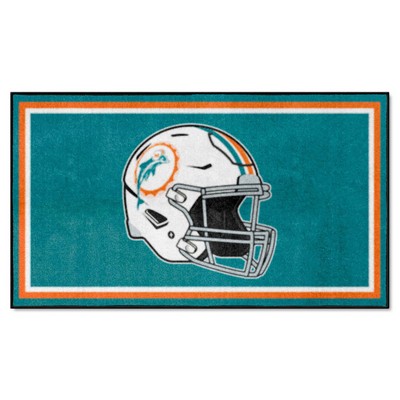 Fan Mats  LLC Miami Dolphins 3x5 Rug Retro Teal