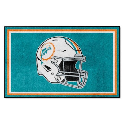 Fan Mats  LLC Miami Dolphins 4x6 Rug Retro Teal