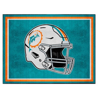 Fan Mats  LLC Miami Dolphins 8x10 Rug Retro Teal