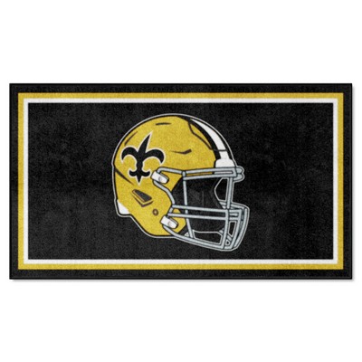 Fan Mats  LLC New Orleans Saints 3x5 Rug Retro Black