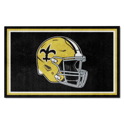 Fan Mats  LLC New Orleans Saints 4x6 Rug Retro Black