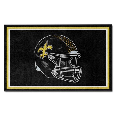 Fan Mats  LLC New Orleans Saints 4x6 Rug Black