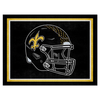 Fan Mats  LLC New Orleans Saints 8x10 Rug Black