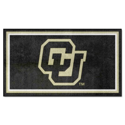 Fan Mats  LLC Colorado Buffaloes 4x6 Rug Black