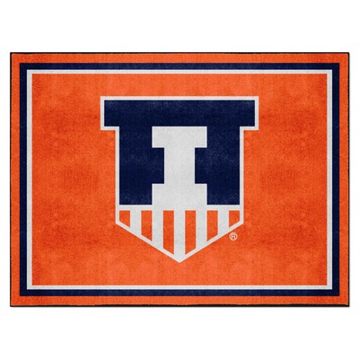 Fan Mats  LLC Illinois Illini 8x10 Rug Orange