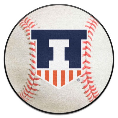 Fan Mats  LLC Illinois Illini Baseball Mat White