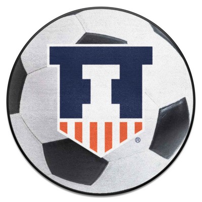 Fan Mats  LLC Illinois Illini Soccer Ball Mat White