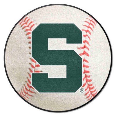 Fan Mats  LLC Michigan State Spartans Baseball Mat White