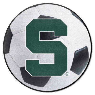 Fan Mats  LLC Michigan State Spartans Soccer Ball Mat White