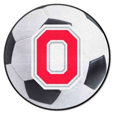 Fan Mats  LLC Ohio State Buckeyes Soccer Ball Mat White