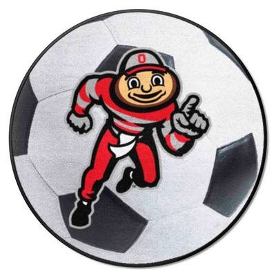 Fan Mats  LLC Ohio State Buckeyes Soccer Ball Mat White