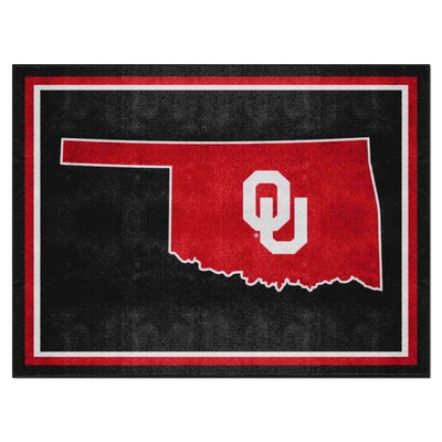 Fan Mats  LLC Oklahoma Sooners 8x10 Rug Black