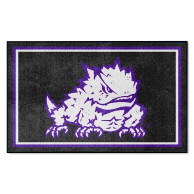 Fan Mats  LLC TCU Horned Frogs 4x6 Rug Black