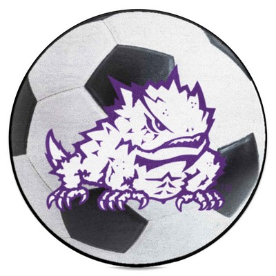 Fan Mats  LLC TCU Horned Frogs Soccer Ball Mat White