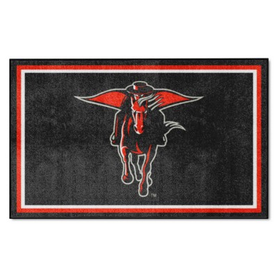 Fan Mats  LLC Texas Tech Red Raiders 4x6 Rug Black