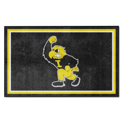 Fan Mats  LLC Iowa Hawkeyes 4x6 Rug Black