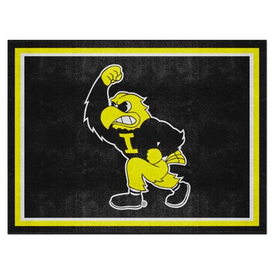 Fan Mats  LLC Iowa Hawkeyes 8x10 Rug Black