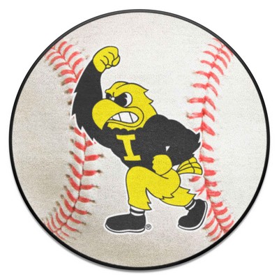 Fan Mats  LLC Iowa Hawkeyes Baseball Mat White