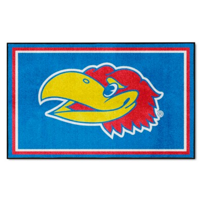 Fan Mats  LLC Kansas Jayhawks 4x6 Rug Blue