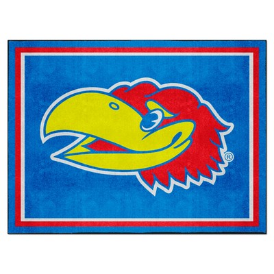 Fan Mats  LLC Kansas Jayhawks 8x10 Rug Blue