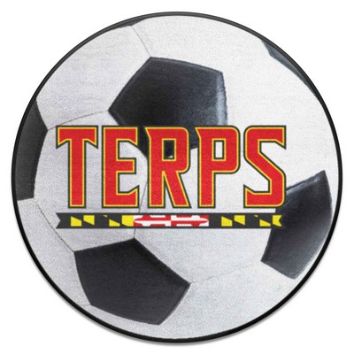 Fan Mats  LLC Maryland Terrapins Soccer Ball Mat White