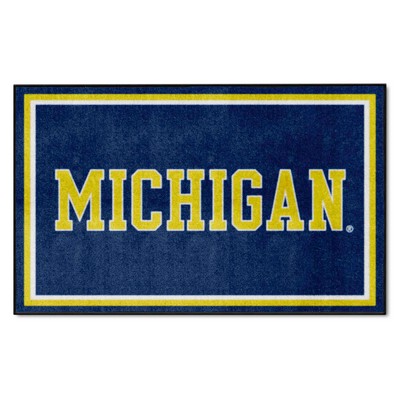 Fan Mats  LLC Michigan Wolverines 4x6 Rug Blue