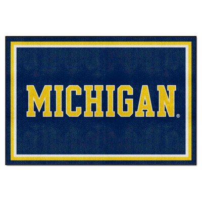 Fan Mats  LLC Michigan Wolverines 5x8 Rug Blue