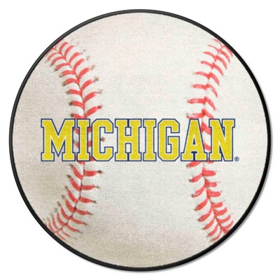 Fan Mats  LLC Michigan Wolverines Baseball Mat White