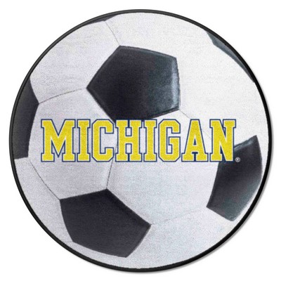 Fan Mats  LLC Michigan Wolverines Soccer Ball Mat White