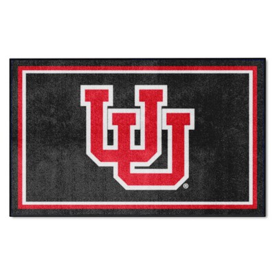 Fan Mats  LLC Utah Utes 4x6 Rug Black