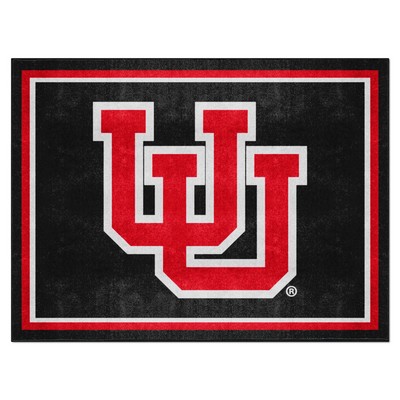 Fan Mats  LLC Utah Utes 8x10 Rug Black