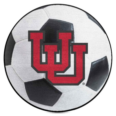 Fan Mats  LLC Utah Utes Soccer Ball Mat White