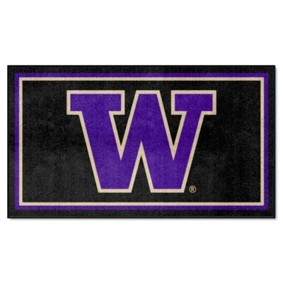 Fan Mats  LLC Washington Huskies 3x5 Rug Black