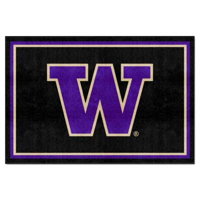 Fan Mats  LLC Washington Huskies 5x8 Rug Black