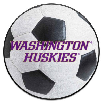 Fan Mats  LLC Washington Huskies Soccer Ball Mat White