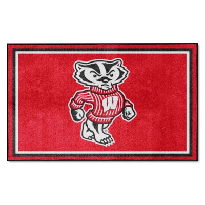 Fan Mats  LLC Wisconsin Badgers 4x6 Rug Red