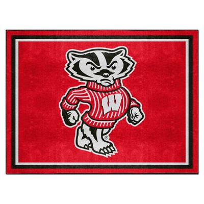 Fan Mats  LLC Wisconsin Badgers 8x10 Rug Red