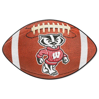 Fan Mats  LLC Wisconsin Badgers Football Mat Brown