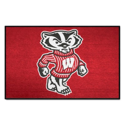 Fan Mats  LLC Wisconsin Badgers Starter Mat Red