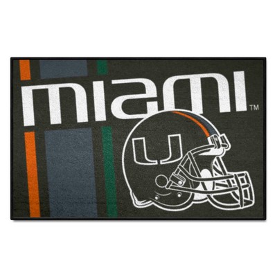 Fan Mats  LLC Miami Hurricanes Starter Mat Uniform Black