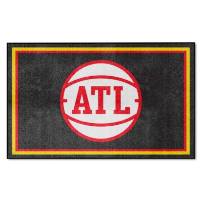 Fan Mats  LLC Atlanta Hawks 4x6 Rug Black