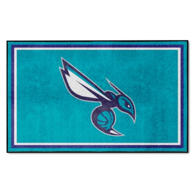 Fan Mats  LLC Charlotte Hornets 4x6 Rug Blue