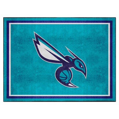 Fan Mats  LLC Charlotte Hornets 8x10 Rug Blue