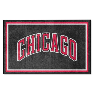 Fan Mats  LLC Chicago Bulls 4x6 Rug Black